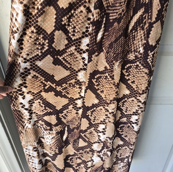 Chico's Maxi Dress Sz M Women Snake Print Sleveless Lined Stretchy Neutral - Picture 12 of 13